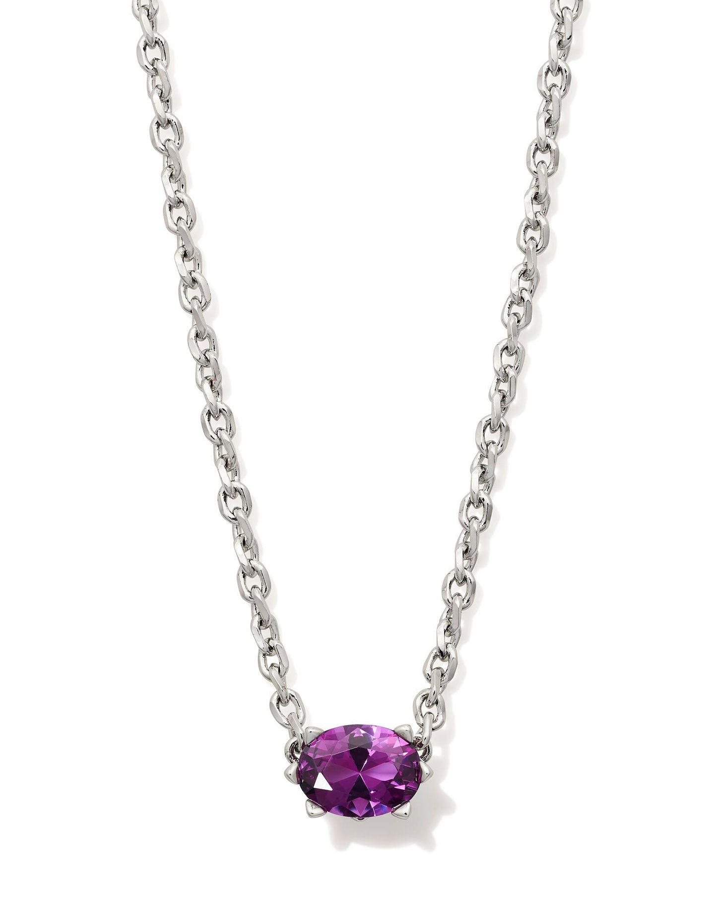 KS CAILIN CRYSTAL PENDANT NECKLACE SILVER