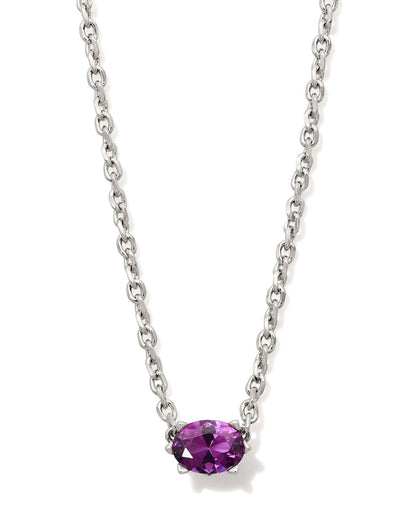 KS CAILIN CRYSTAL PENDANT NECKLACE SILVER