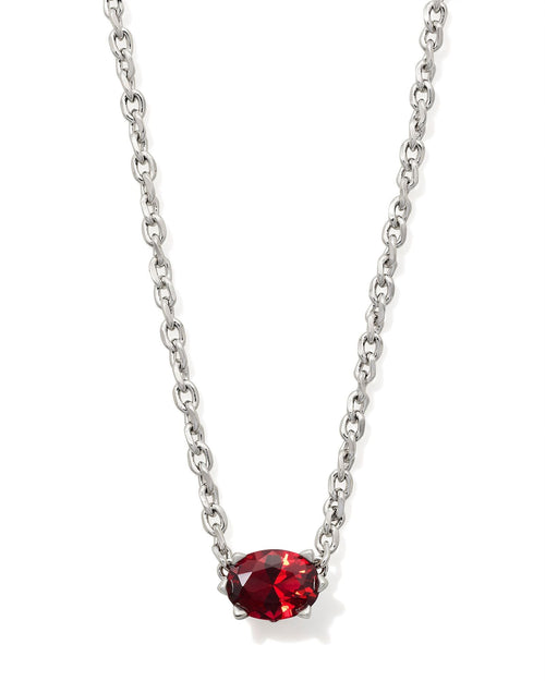 KS CAILIN CRYSTAL PENDANT NECKLACE SILVER