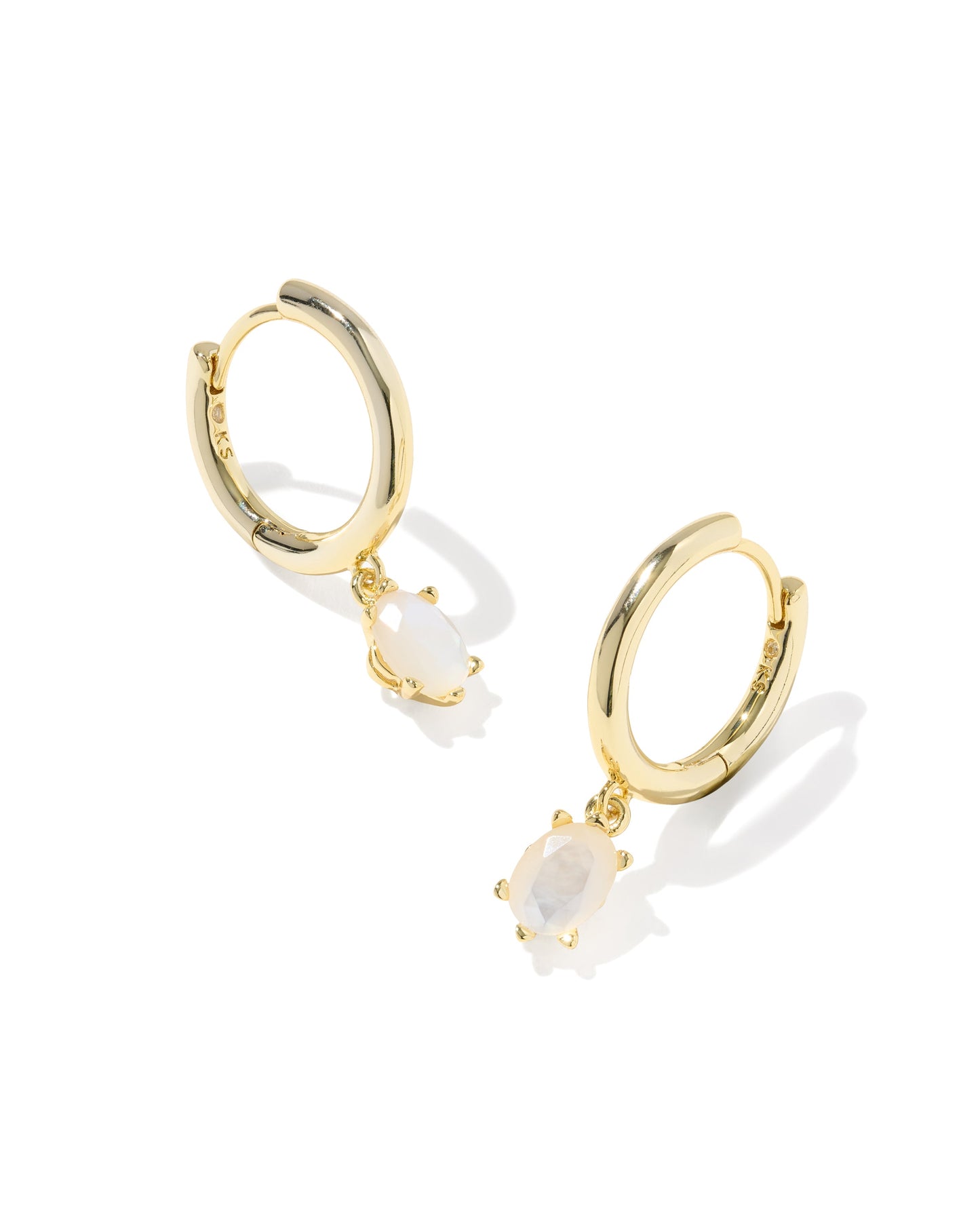 KS CAILIN SINGLE STONE HUGGIE EARRINGS GOLD