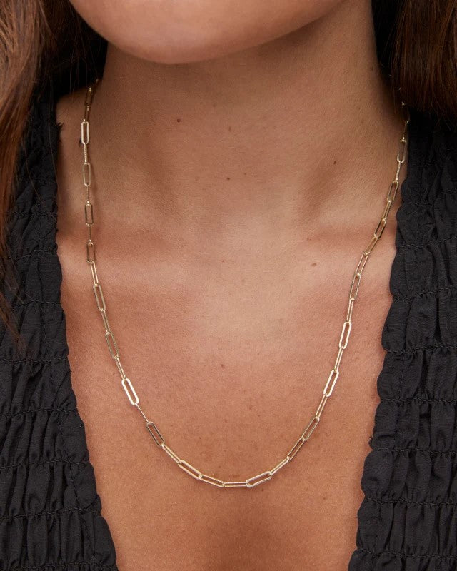 KS COURTNEY PAPERCLIP NECKLACE GOLD