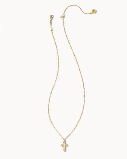 KS CROSS PENDANT NECKLACE GOLD