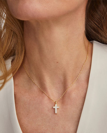 KS CROSS PENDANT NECKLACE GOLD