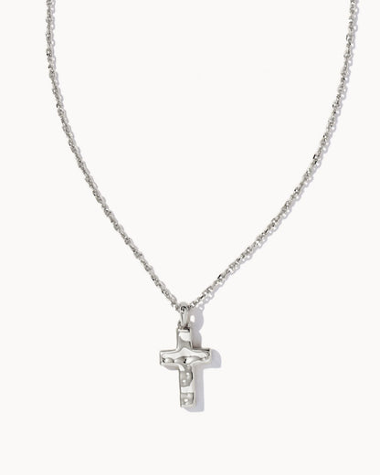 KS CROSS PENDANT NECKLACE SILVER
