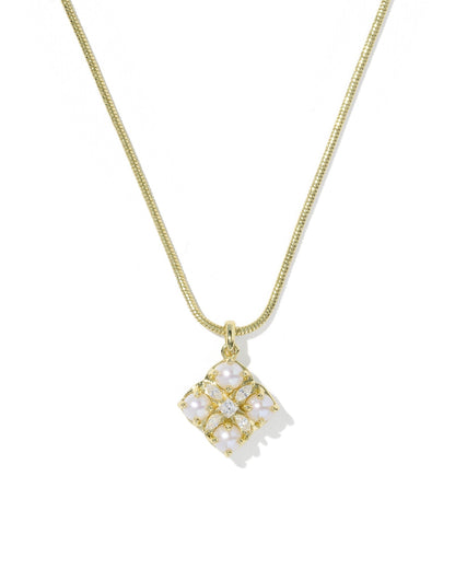 KS DIRA PEARL SHORT PENDANT NECKLACE GOLD
