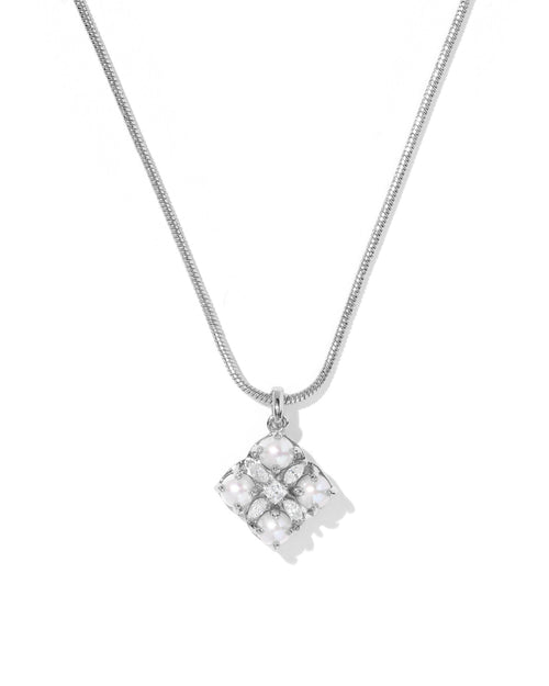 KS DIRA PEARL SHORT PENDANT NECKLACE SILVER