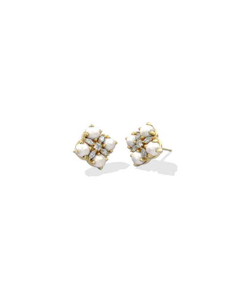 KS DIRA PEARL STUD EARRINGS GOLD