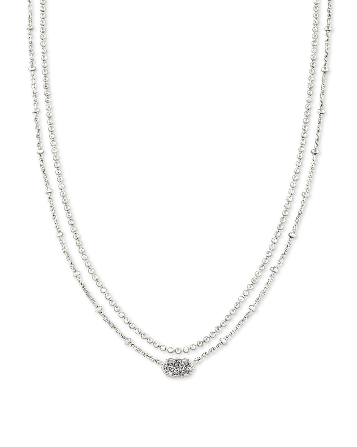 KS EMILIE MULTI STRAND NECKLACE SILVER