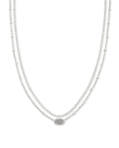 KS EMILIE MULTI STRAND NECKLACE SILVER