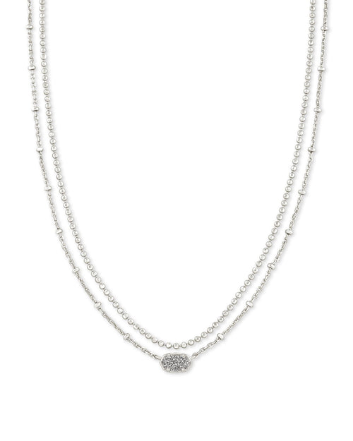 KS EMILIE MULTI STRAND NECKLACE SILVER