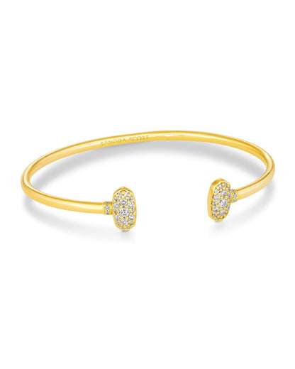 KS GRAYSON CUFF BRACELET GOLD WHITE CRYSTAL