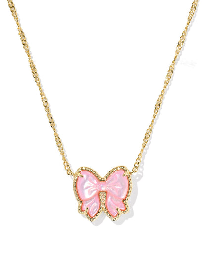 KS HALEY BOW SHORT PENDANT NECKLACE GOLD
