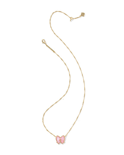 KS HALEY BOW SHORT PENDANT NECKLACE GOLD