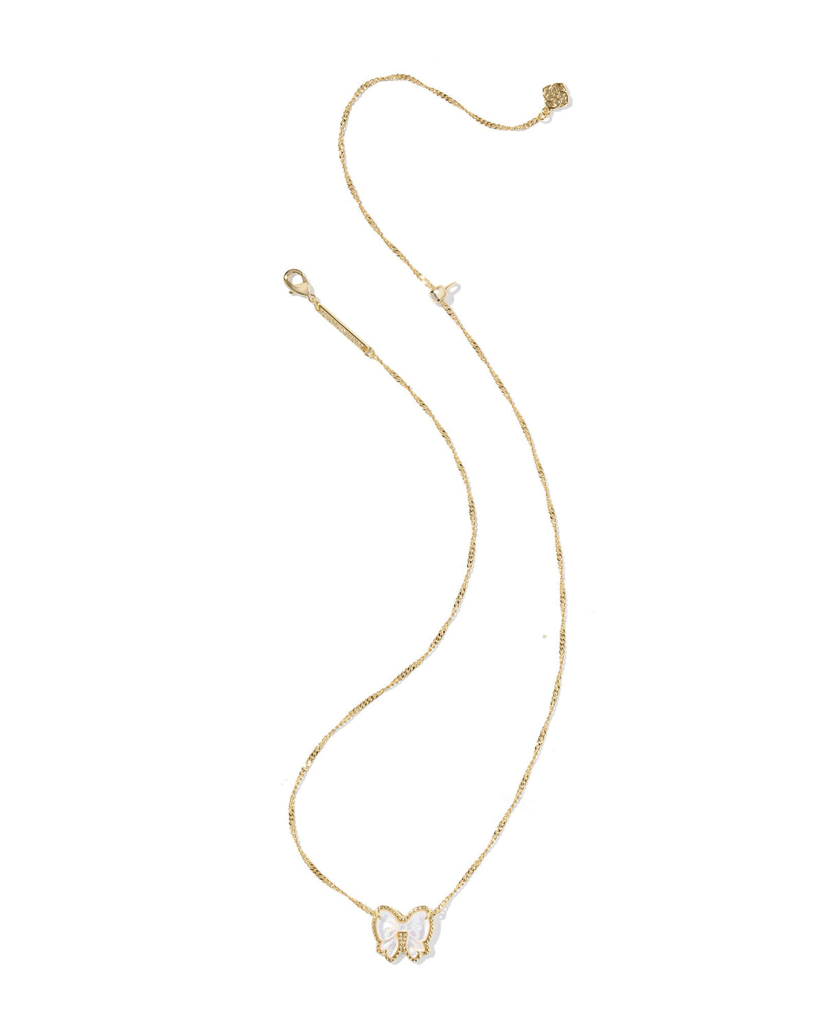 KS HALEY BOW SHORT PENDANT NECKLACE GOLD