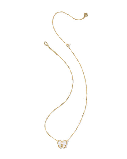 KS HALEY BOW SHORT PENDANT NECKLACE GOLD