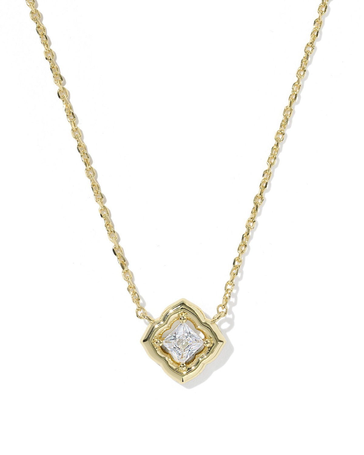 KS MALLORY CRYSTAL SHORT PENDANT NECKLACE GOLD
