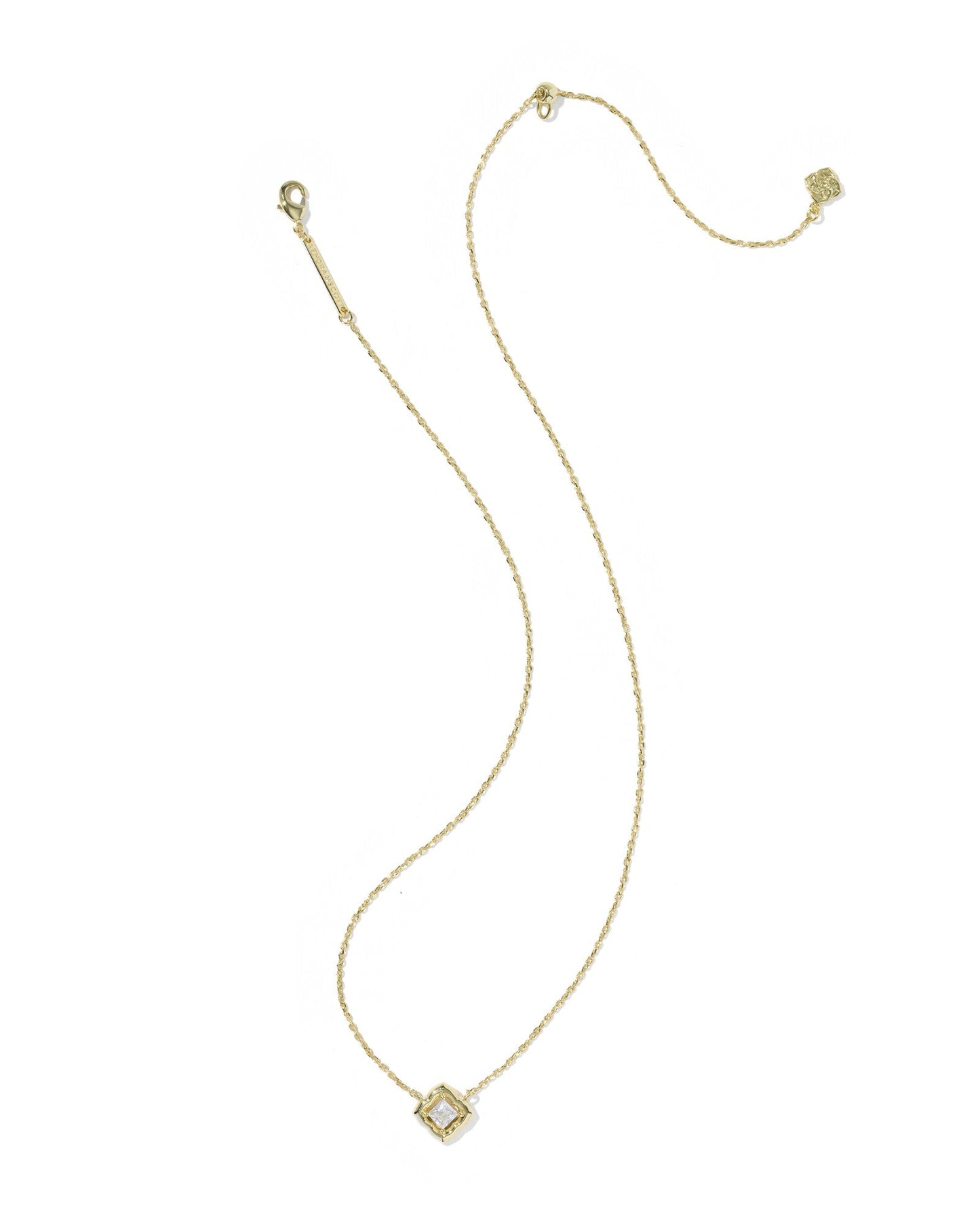 KS MALLORY CRYSTAL SHORT PENDANT NECKLACE GOLD