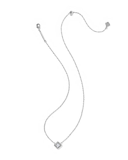 KS MALLORY CRYSTAL SHORT PENDANT NECKLACE SILVER