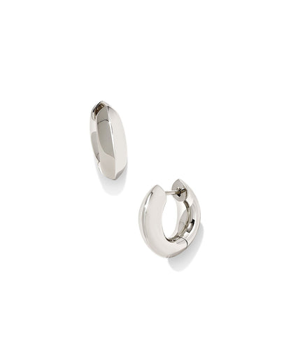 KS MIKKI METAL HUGGIE EARRINGS SILVER