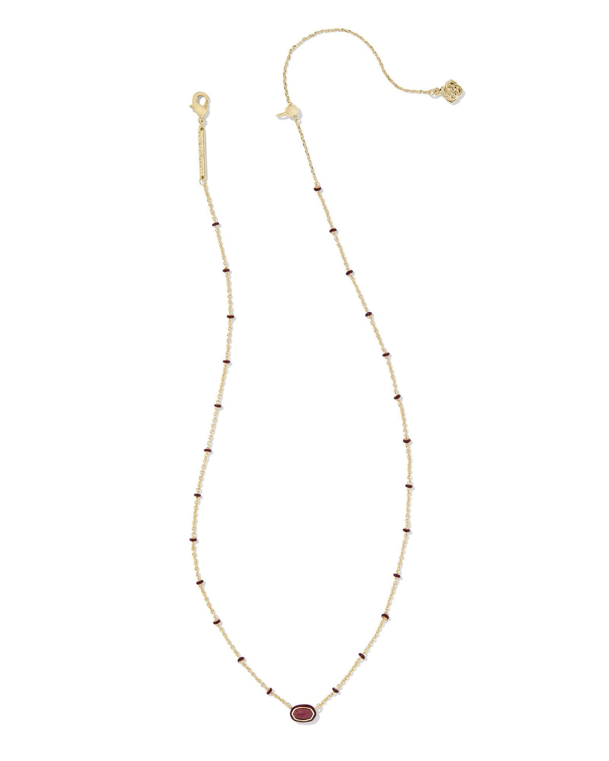 KS MINI ELISA ENAMEL FRAME SHORT PENDANT NECKLACE GOLD