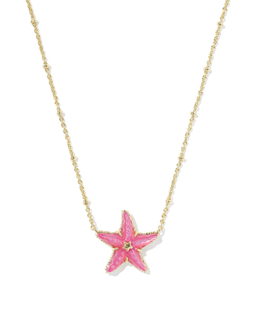 KS PARKER STARFISH PENDANT NECKLACE Bright Pink
