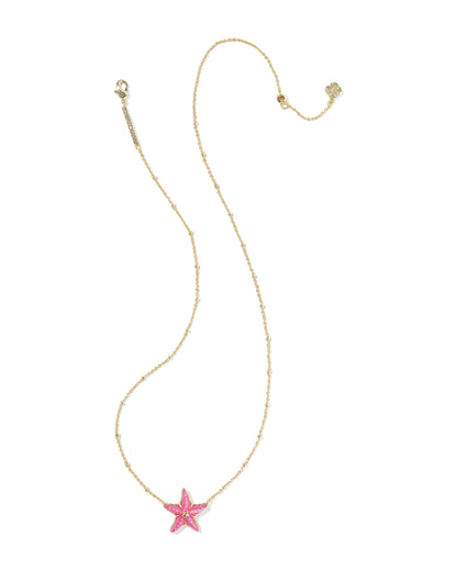 KS PARKER STARFISH PENDANT NECKLACE Bright Pink
