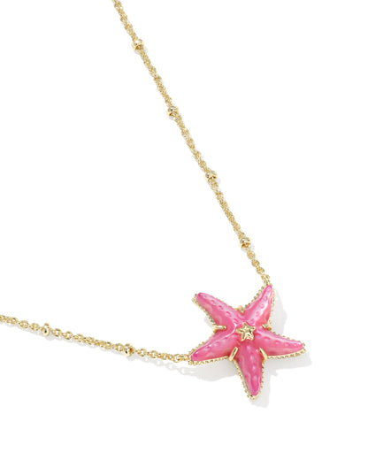 KS PARKER STARFISH PENDANT NECKLACE Bright Pink
