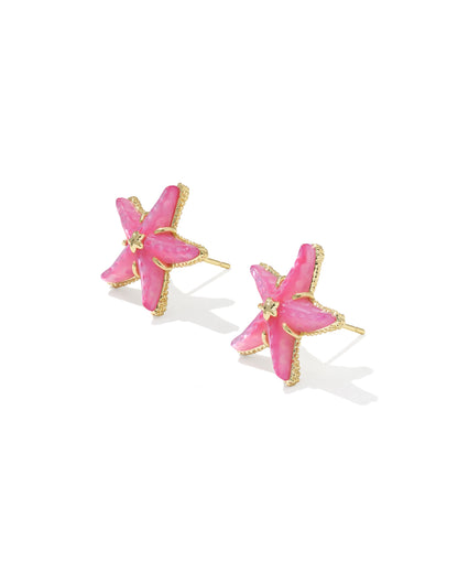 KS PARKER STARFISH STUD EARRINGS Bright Pink