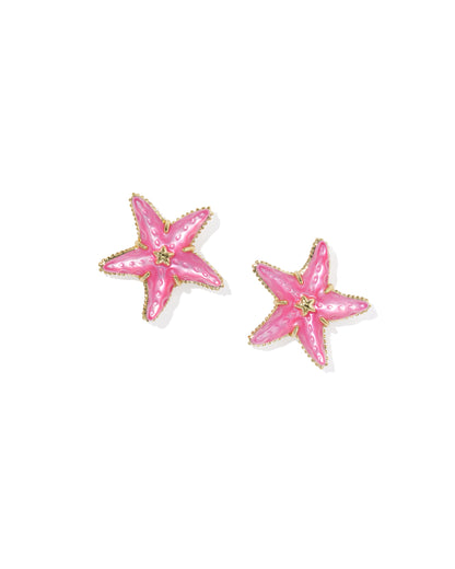 KS PARKER STARFISH STUD EARRINGS Bright Pink