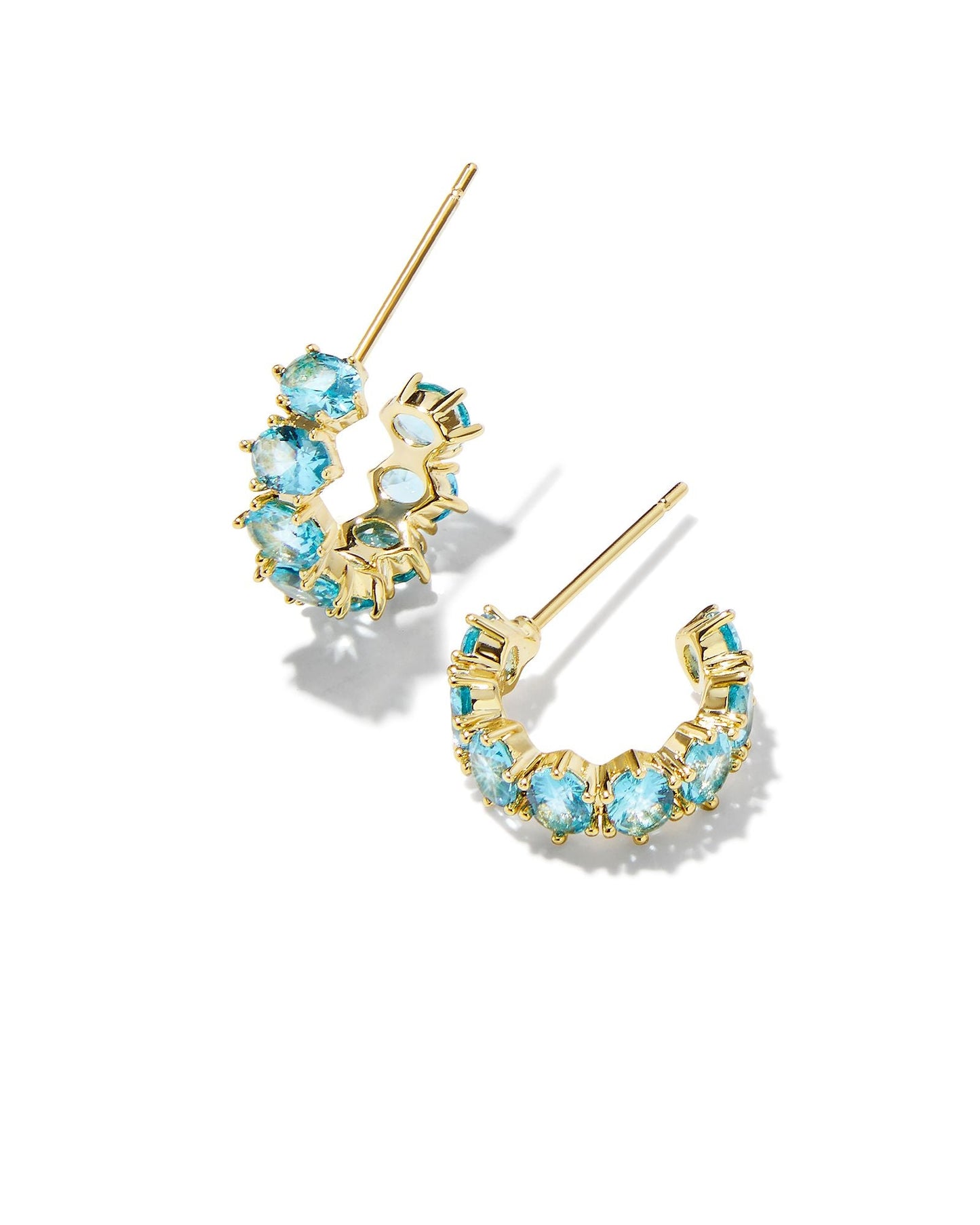 KS CAILIN CRYSTAL HUGGIE EARRINGS GOLD