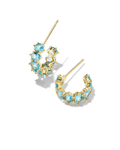 KS CAILIN CRYSTAL HUGGIE EARRINGS GOLD