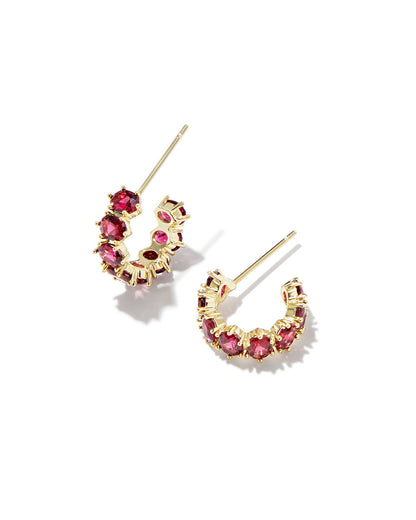 KS CAILIN CRYSTAL HUGGIE EARRINGS GOLD