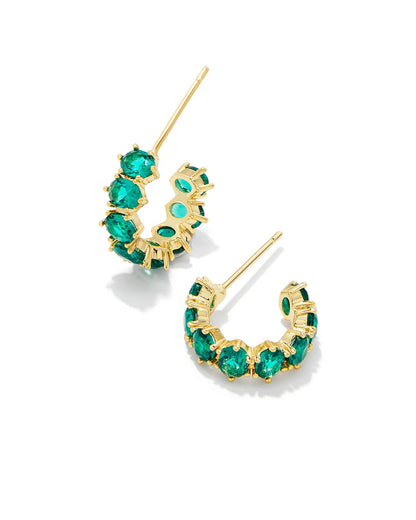KS CAILIN CRYSTAL HUGGIE EARRINGS GOLD