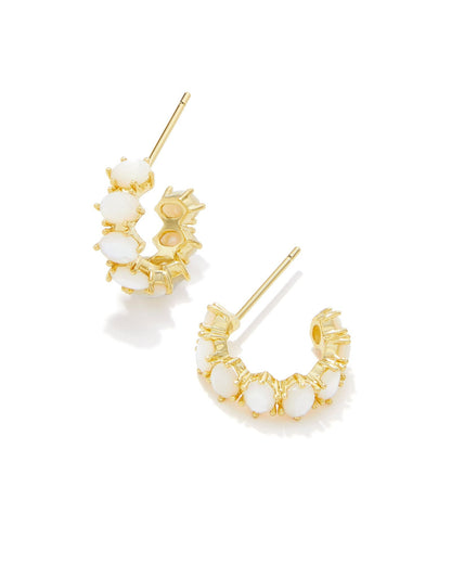 KS CAILIN CRYSTAL HUGGIE EARRINGS GOLD