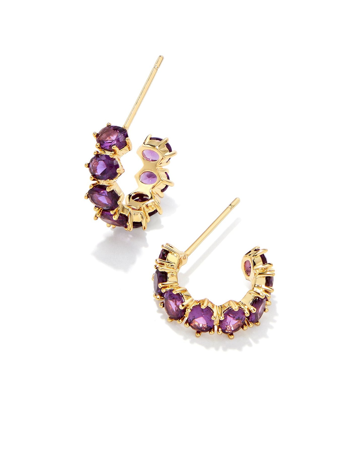 KS CAILIN CRYSTAL HUGGIE EARRINGS GOLD