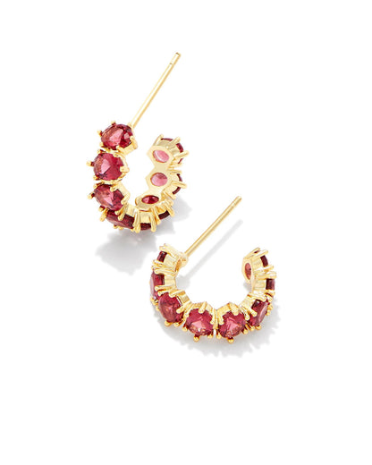 KS CAILIN CRYSTAL HUGGIE EARRINGS GOLD