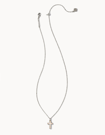 KS CROSS PENDANT NECKLACE SILVER