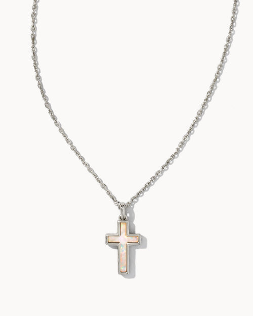 KS CROSS PENDANT NECKLACE SILVER