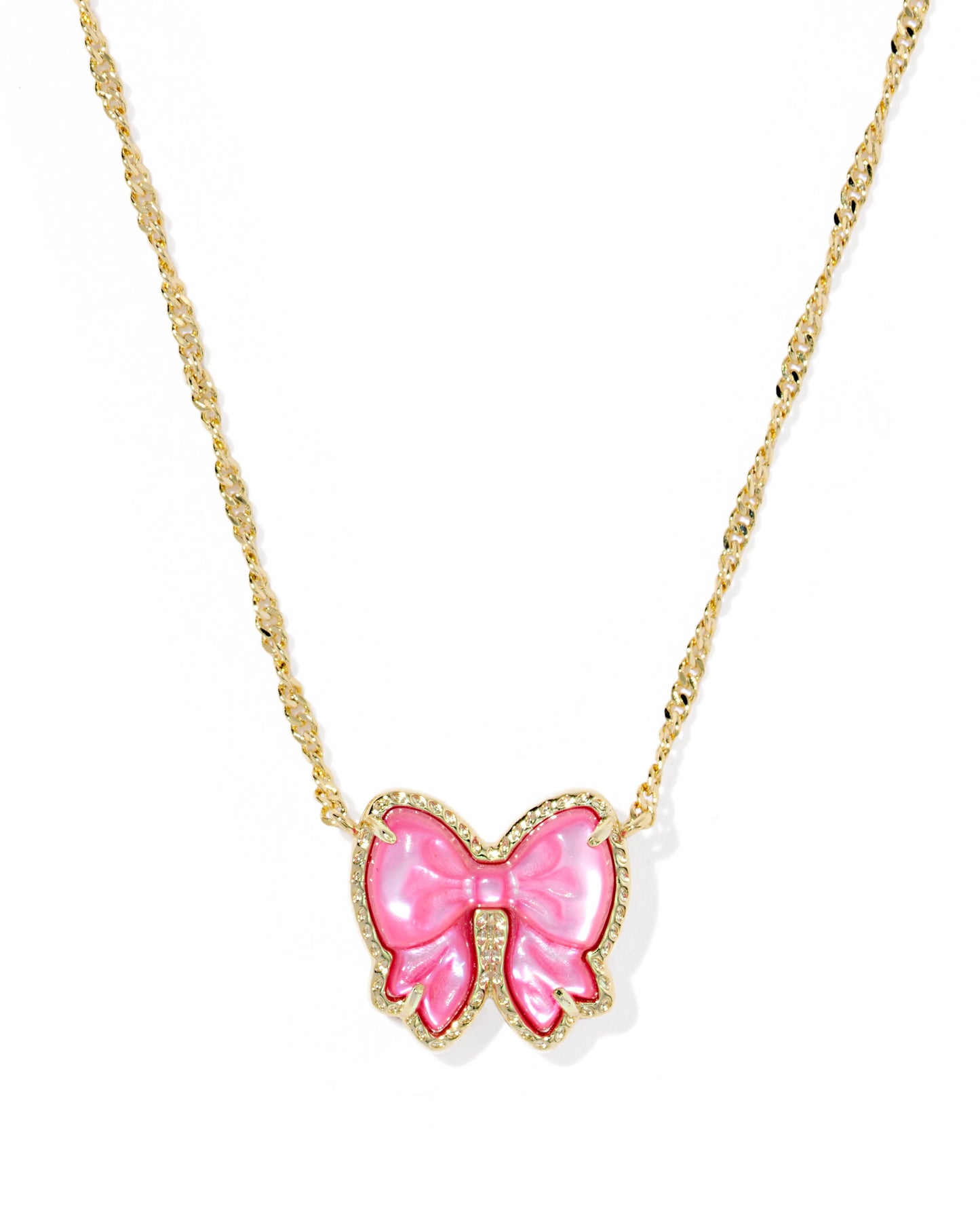 KS HALEY BOW SHORT PENDANT NECKLACE GOLD