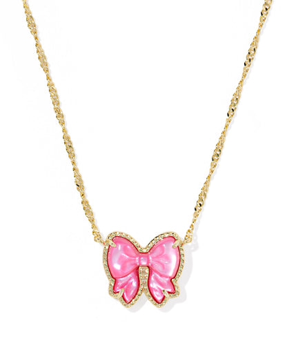KS HALEY BOW SHORT PENDANT NECKLACE GOLD