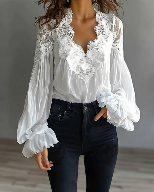 Briseis - Long Sleeve Lace Blouse