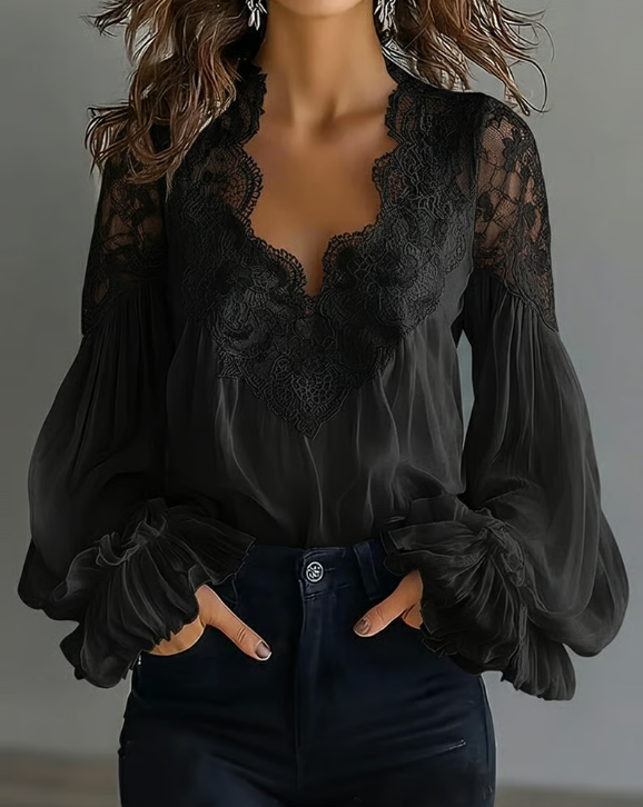 Briseis - Long Sleeve Lace Blouse