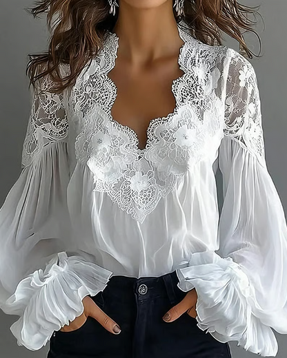 Briseis - Long Sleeve Lace Blouse