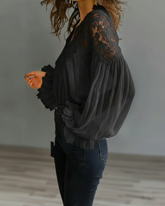 Briseis - Long Sleeve Lace Blouse