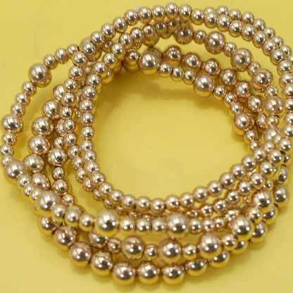 Layered Gold Bead Stretch Bracelet