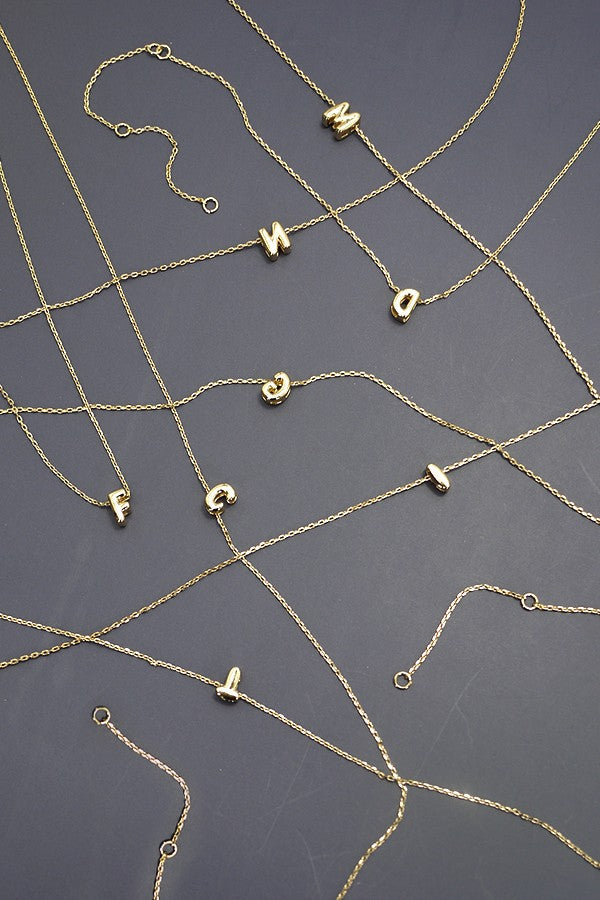 Mini Bubble Initial Necklace