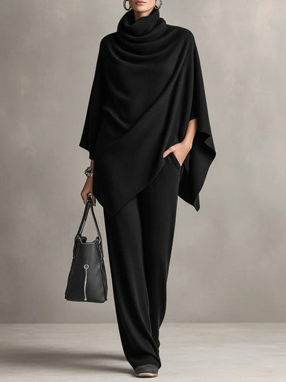 Renai - Soft-Touch Draped Two-Piece Set