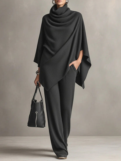 Renai - Soft-Touch Draped Two-Piece Set