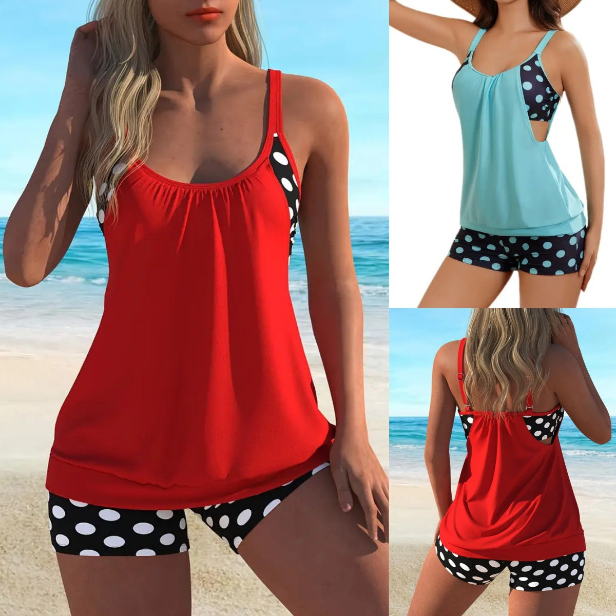 🏖️Summer Hot Sale- 50% OFF👙Women's Polka Dot Two Piece Swimsuit✨