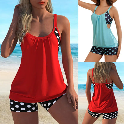 🏖️Summer Hot Sale- 50% OFF👙Women's Polka Dot Two Piece Swimsuit✨